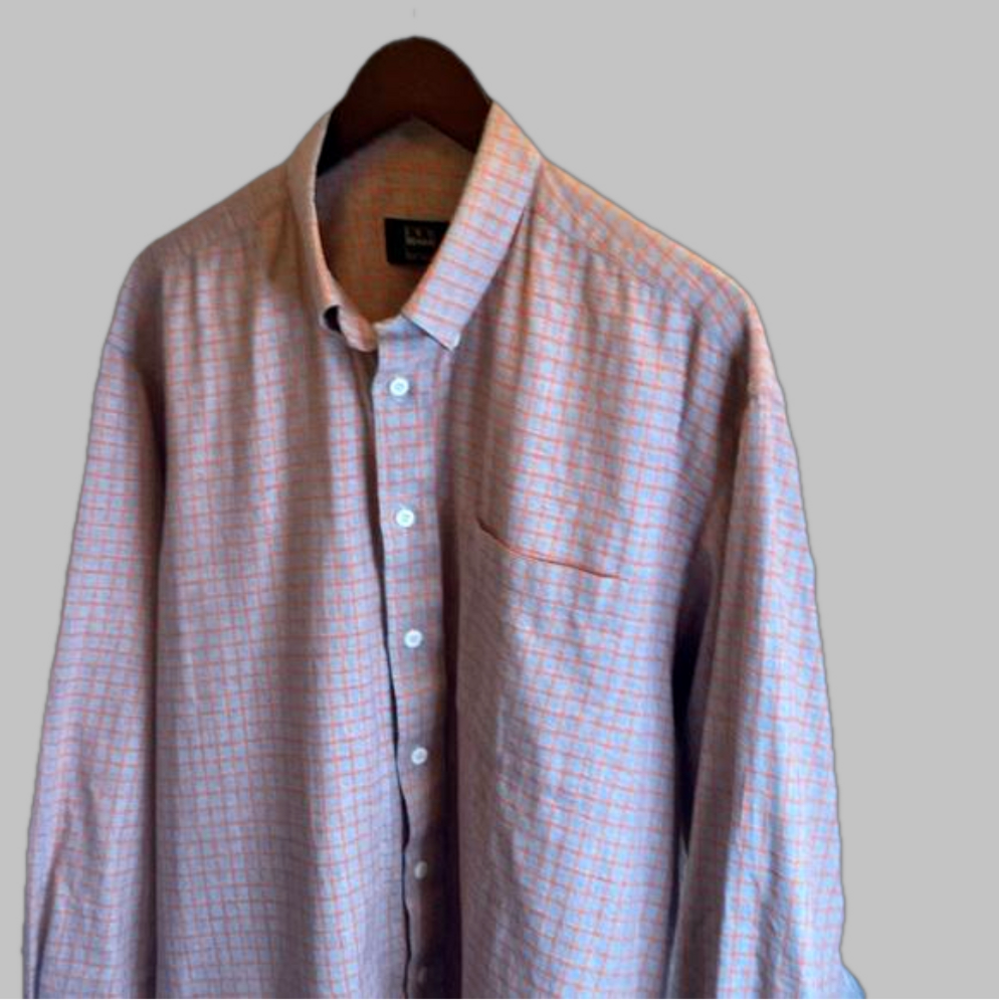 Ike Behar Long sleeve Button Down lightweight flannel Gray super soft size L